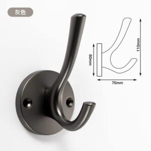 Gray Hooks Bath Towel Hooks Heavy Duty Wall Door Hook Hanger Clothes Hooks for Hanging Coats Hat Hooks Towel Hooks for Bathrooms Bedroom Kitchen Key Hanger Hooks