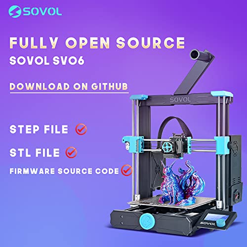 Sovol SV06 3D Printer Open Source with All Metal Hotend Planetary Dual Gear Direct Drive Extruder 25-Point Auto Leveling PEI Build Plate 32 Bit Silent Board Printing Size 8.66x8.66x9.84 inch