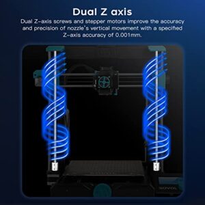 Sovol SV06 3D Printer Open Source with All Metal Hotend Planetary Dual Gear Direct Drive Extruder 25-Point Auto Leveling PEI Build Plate 32 Bit Silent Board Printing Size 8.66x8.66x9.84 inch