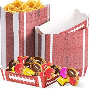 200 pcs football party supplies 2 lb football paper food trays nacho trays disposable serving trays football paper party snack bowls for football sports event birthday party decorations