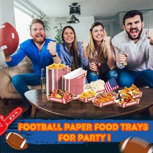 200 Pcs Football Party Supplies 2 lb Football Paper Food Trays Nacho Trays Disposable Serving Trays Football Paper Party Snack Bowls for Football Sports Event Birthday Party Decorations