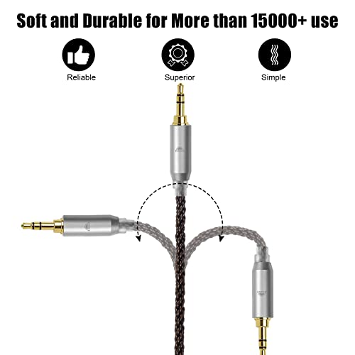 okcsc MMCX Cable Replacement Upgrade Cable for Shure SE215 SE315 SE425 SE535 SE535LTD SE846 AONIC3 AONIC4,8 Core OFC Audio Cable MMCX Connector Cable for Stock 4 Feet Length with 3.5mm Plug