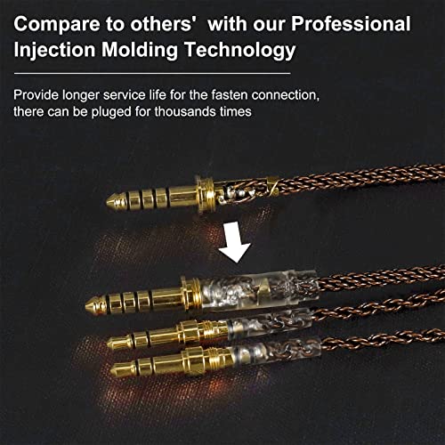 okcsc MMCX Cable Replacement Upgrade Cable for Shure SE215 SE315 SE425 SE535 SE535LTD SE846 AONIC3 AONIC4,8 Core OFC Audio Cable MMCX Connector Cable for Stock 4 Feet Length with 3.5mm Plug