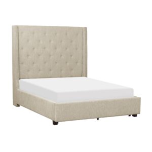 lexicon eulalie upholstered platform bed, cal king, beige