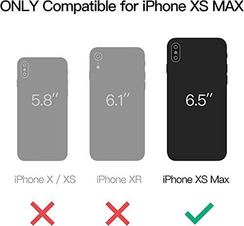 KIOMY iPhone Xs Max Case - 6.5" Black, Translucent Matte Cover, Soft Edge TPU Frame, Hard PC Back, 2 HD Tempered Glass Protectors