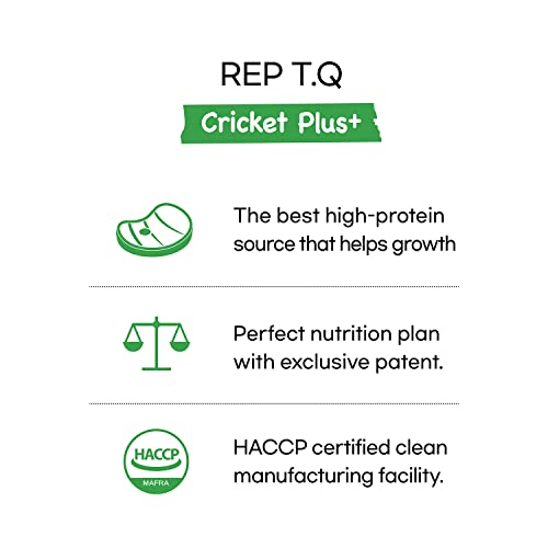 REPTQ Cricket+ Nutrients for Geckos - Protein, Lactic Acid, Vitamin D3 - Dried Insects for Crested/Leopard Gecko - High Calcium Cricket Diet Food - All Natural Gecko Food Munchies