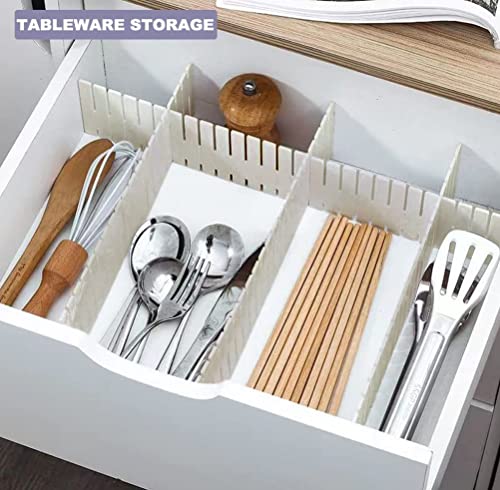 KITment 44Pcs Drawer Dividers with Fixing Buckle, Adjustable Drawer Organizer Storage Separator for Clothes, Cutlery, Socks, Underwear, Makeup, Dresser, Kitchen, Bedroom, Office, Bathroom, 14.5*2.75in