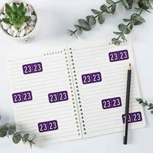 500 Pieces 2023 Year Stickers File Folder Year Labels Rectangle Coded Colored Year Stickers Self Adhesive Year Labels End Tab File Folders Office Supplies, 1 Roll (Purple, 3/4" x 1-1/2")
