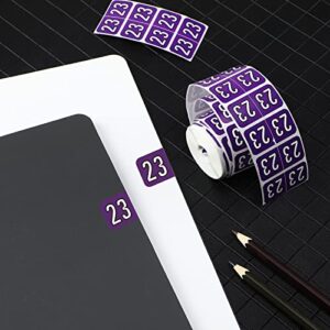 500 Pieces 2023 Year Stickers File Folder Year Labels Rectangle Coded Colored Year Stickers Self Adhesive Year Labels End Tab File Folders Office Supplies, 1 Roll (Purple, 3/4" x 1-1/2")