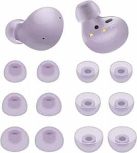 rqker ear tips compatible with galaxy buds 2 earbuds, 6 pairs s/m/l sizes soft silicone replacement tips earbuds tips eartips compatible with galaxy buds 2 sm-r177, lavender 12