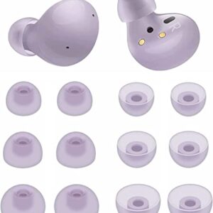 Rqker Ear Tips Compatible with Galaxy Buds 2 Earbuds, 6 Pairs S/M/L Sizes Soft Silicone Replacement Tips Earbuds Tips Eartips Compatible with Galaxy Buds 2 SM-R177, Lavender 12