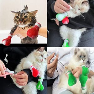 Cat Claw Covers Cat Boots for Cats Only, Cat Anti Scratch Shoes for Cat Bath, Adjustable Cat Bathing Gloves Fitted Feline Feet Design, Cat Paw Covers for Kitten Grooming to Prevent Scratching