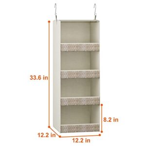 GILLAS 4-Shelf Hanging Organizer, 3-Pack Closet Hanging Shelves, Closet Organizers and Storage Collapsible Hanging Closet Shelves,12.2" W x 12.2" D x 33.6" H