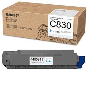 mandboy compatible replacement for oki c830 44059111 toner-cartridge (cyan), work with data c830dn c830dtn c830n printer cartridge, 1-pack