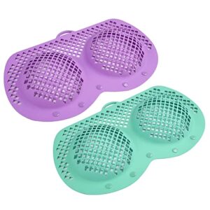 bra washing bags for laundry, ldjrcp 2pcs silicone delicates bag for washing machine durable lingerie bag for underwear protection bra fits a to c cups, purple&green