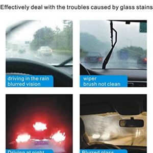 2Pack Glass Film Removal Cream,Car Glass Oil Film Cleaner, Car Windshield Oil Film Cleaner, Glass Stripper Water Spot Remover with Sponge and Towel for Car & Home Bathroom Glass