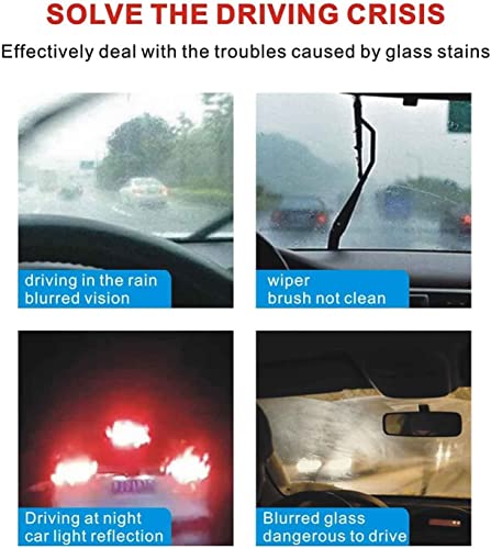 2Pack Glass Film Removal Cream,Car Glass Oil Film Cleaner, Car Windshield Oil Film Cleaner, Glass Stripper Water Spot Remover with Sponge and Towel for Car & Home Bathroom Glass