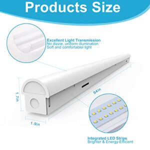 Lightdot Compact 8FT LED Shop Light, Suspend/Flush Mount Comercial Lighting, 110W [Eqv. to 440W HPS/WH] 5000K Daylight Shop Lights Fixtures for Workshop, Energy-Saving up to 4015W/5Y(5hrs/Day) 6Pack