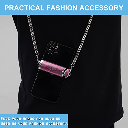 Universal Detachable Metal Phone Case with Lanyard Clip for iPhone, Galaxy & Most Smartphones - Pink