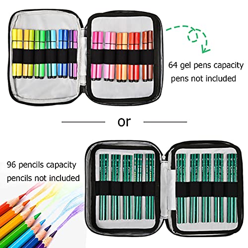 ZZKKO Colored Pencil Case Sea Turtle Watercolor 96 Slots Pencil Holder with Zipper Large Capacity Pencil Case Organizer for Watercolor Pens Markers