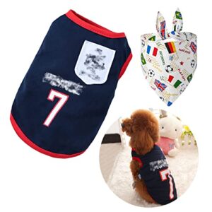 dog shirt summer: cute dog clothes for small dogs girl boy dog soccer jersey football costumes sports dog vest bandana set breathable soft stretchy medium puppy clothes outfits