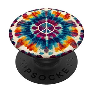peace sign tie dye groovy hippie popsockets swappable popgrip