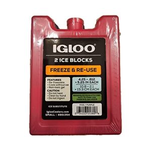 igloo reusable lunch ice packs great for lunch box or igloo ice cooler 2 pack (purple & pink)