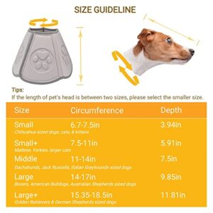 SLPEFA Soft Dog Cone Collar - Comfort Pet Recovery Cone Collar for After Surgery, Adjustable Protective Cone for Dogs Cats, Dog Pillow Cone for Small Dogs Cats, 6.7-7.5 inch