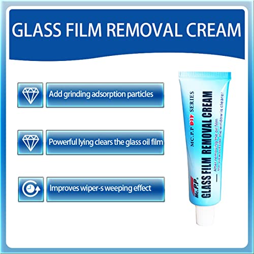 2023 Car Glass Oil Film Cleaner with Sponge -【New Model】Glass Oil Film Removing Paste, Car Windshield Oil Film Cleaner, Glass Stripper Water Spot Remover, Safety and Long-term Protection (A-1PCS)