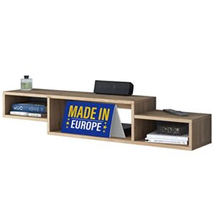 LAWA FURNITURE Modern Floating TV Stand, Shelf for Under Wall Mounted TV with Storage, 51.1 in Width
