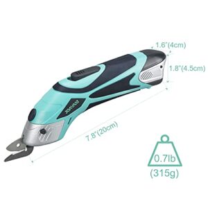 STEAJOK/JOAVANI Electric Scissors for Sewing, Cutting Fabrics, Crafting, Cardboard, Cordless Shears with Pouch (x2 Blade, x1 Battery - TG)