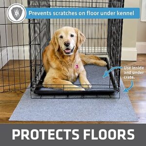 Drymate Dog Crate Mat Liner, Absorbs Urine, Waterproof, Non-Slip, Washable Puppy Pee Pad for Kennel Training - Use Under Pet Cage to Protect Floors, Thin Cut to Fit Design (USA Made) (LGrey)(29"x48")