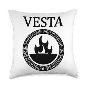 agema apparel vesta ancient roman goddess of hearth and home throw pillow, 18x18, multicolor