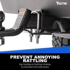 TACTIK Hitch Tightener Anti Rattle Stabilizer - Anti Rattle Hitch Tightener - Hitch Stabilizer for 1.25" to 2" Hitches - Prevents Rattle on Hitch Mount Trailers, Cargo Carriers, Bike Racks and More