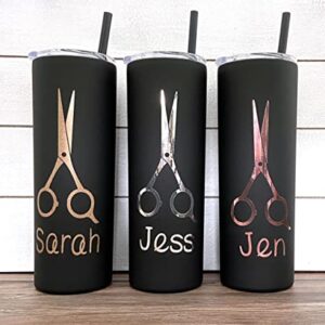 AVITO 20 oz Personalized Hairdresser Tumbler - Hair Stylists Gift, Personalized Hairdresser Gift- Salon Squad - Hair Salon, Cosmetology School - Cosmetologist Graduation Gift