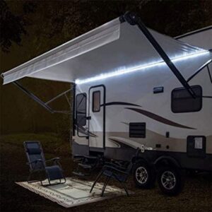 recpro rv camper motorhome travel trailer 16' white led awning party light w/mounting channel & white pcb 12v light