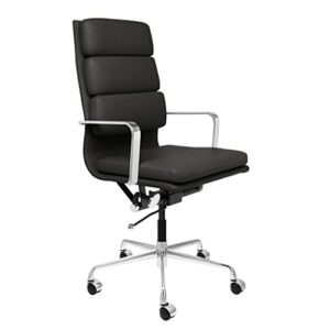 laura davidson furniture soho ii tall back padded management chair (black)