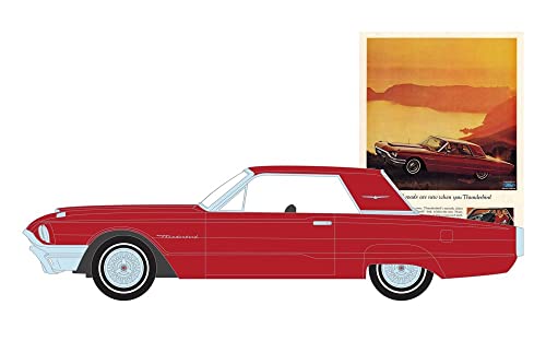 1964 Ford Thunderbird, Red - Greenlight 39100B/48-1/64 Scale Diecast Model Toy Car