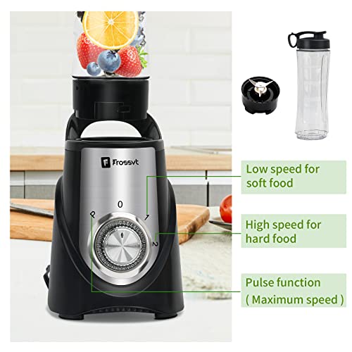 Frossvt Personal Blender for Shakes and Smoothies, Powerful Smoothie Blender with 450w Powerful Motor 2 x Travel Cups 20oz Pulse Technology BPA-Free