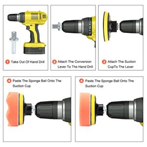 3 Inch Polishing Pad, 7PCS Car Cleaning kit Car Wax Applicator Pad Wool Sponge Buffing Pads Drill Buffing Kit with Drill Adapter for Car Headlight Restoration,Sanding, Polishing,Waxing & Sealing Glaze