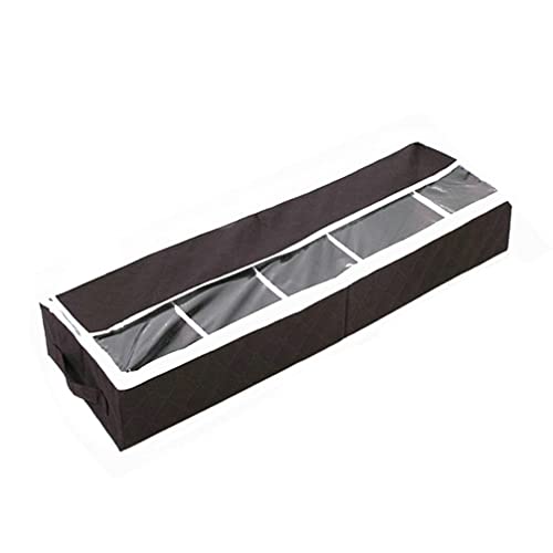 OUNONA Under Bed Shoe Storage Organizer:5 Grids Underbed Shoe Box Storage Containers with Clear Window Under Bed Storage for Organizing