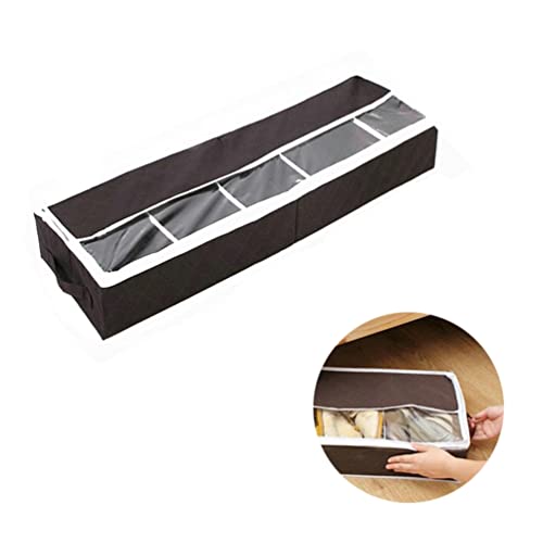 OUNONA Under Bed Shoe Storage Organizer:5 Grids Underbed Shoe Box Storage Containers with Clear Window Under Bed Storage for Organizing