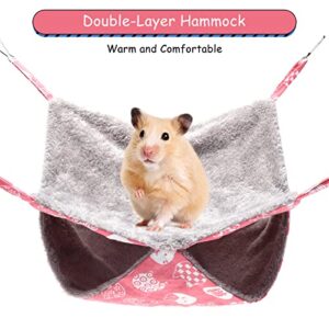 XINRUI 2 Pack Ferret Rat Hammock, Guinea Pig Cage Accessories, 13.7x13.7 Inches, Pet Cage Hanging Bunkbed Hammock for Small Animals, Guinea Pig, Ferret, Kitten, Squirrel, Chinchilla, Rat (Red, Blue)