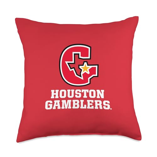 USFL Houston Gamblers Logo Throw Pillow, 18x18, Multicolor