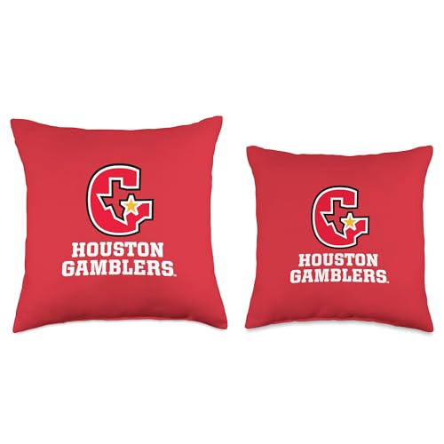 USFL Houston Gamblers Logo Throw Pillow, 18x18, Multicolor