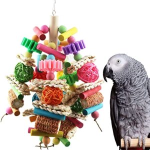 bird toys, parrot toys for large birds, natural corn cob african grey parrots, macaws, cockatoos, amazon parrots chew toys, birdhouse hanging toys