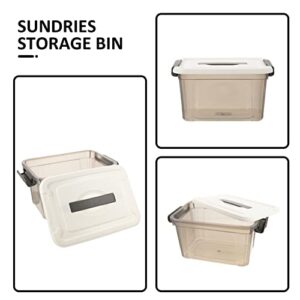 Plastic Storage Bin Tote Organizing Container with Lid Clear Plastic Storage Box Stackable Storage Bins Clothing Organizer Sundries Bin for Clothing Camping