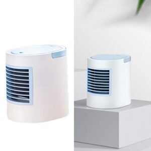 NOLITOY Portable Air Conditioner Fan, Mini Air Cooler Oval USB Air Cooling Fan for Home Office Outdoor Personal Use (Blue)
