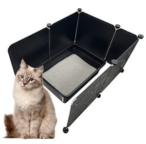 cat litter box enclosure splash guard extra large 27×20 inch|easy clean frosted cat litter pan pee privacy shields cat litter box are not included
