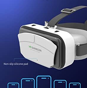 VR Headset Compatible with iPhone & Android Phone Within 4.7-7.2inch Display Screen- Universal Virtual Reality Goggles- Soft & Comfortable Updated 3D Glasses (G12-White)